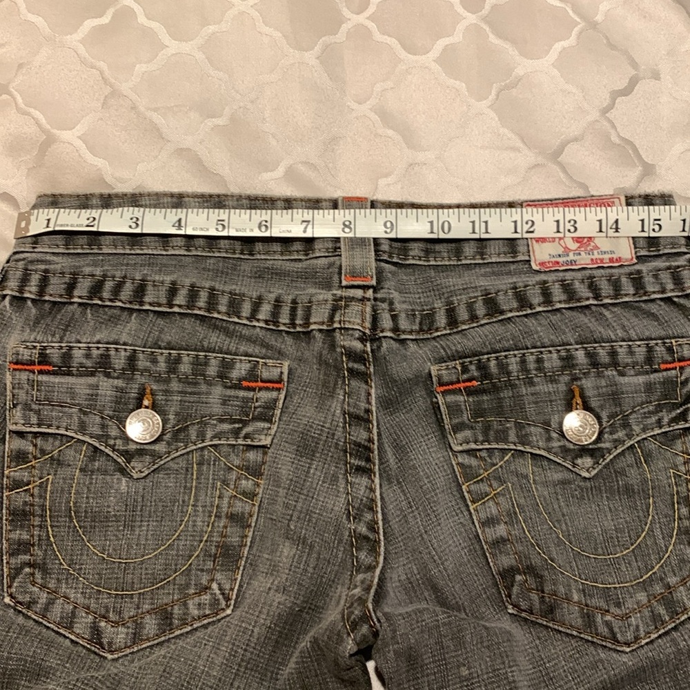 True Religion Jeans Grey orange stitching women’s Size 28 - Picture 8 of 11